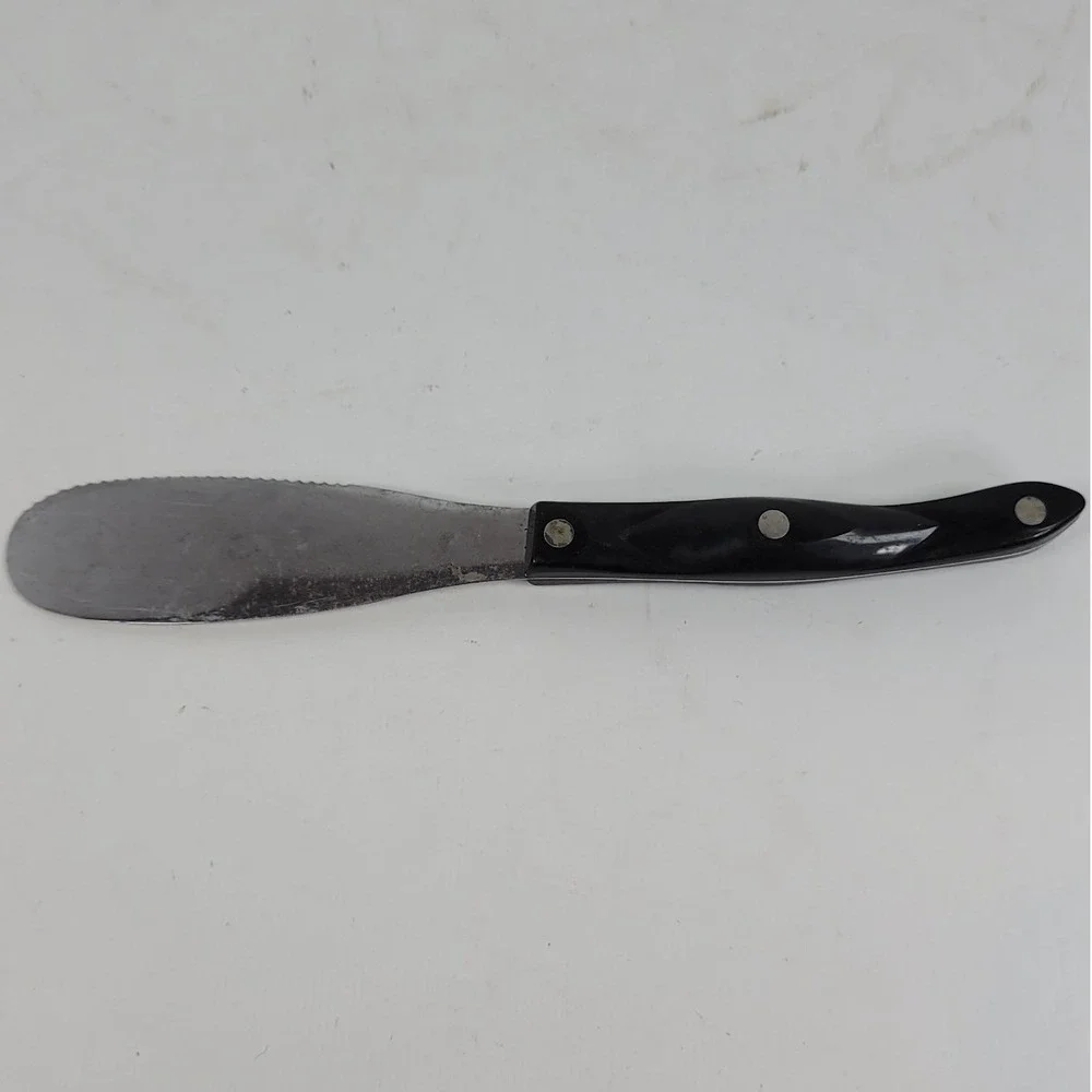 Cutco 1768 JI Spreader Spatula Black Handle Serrated Knife Made in USA
